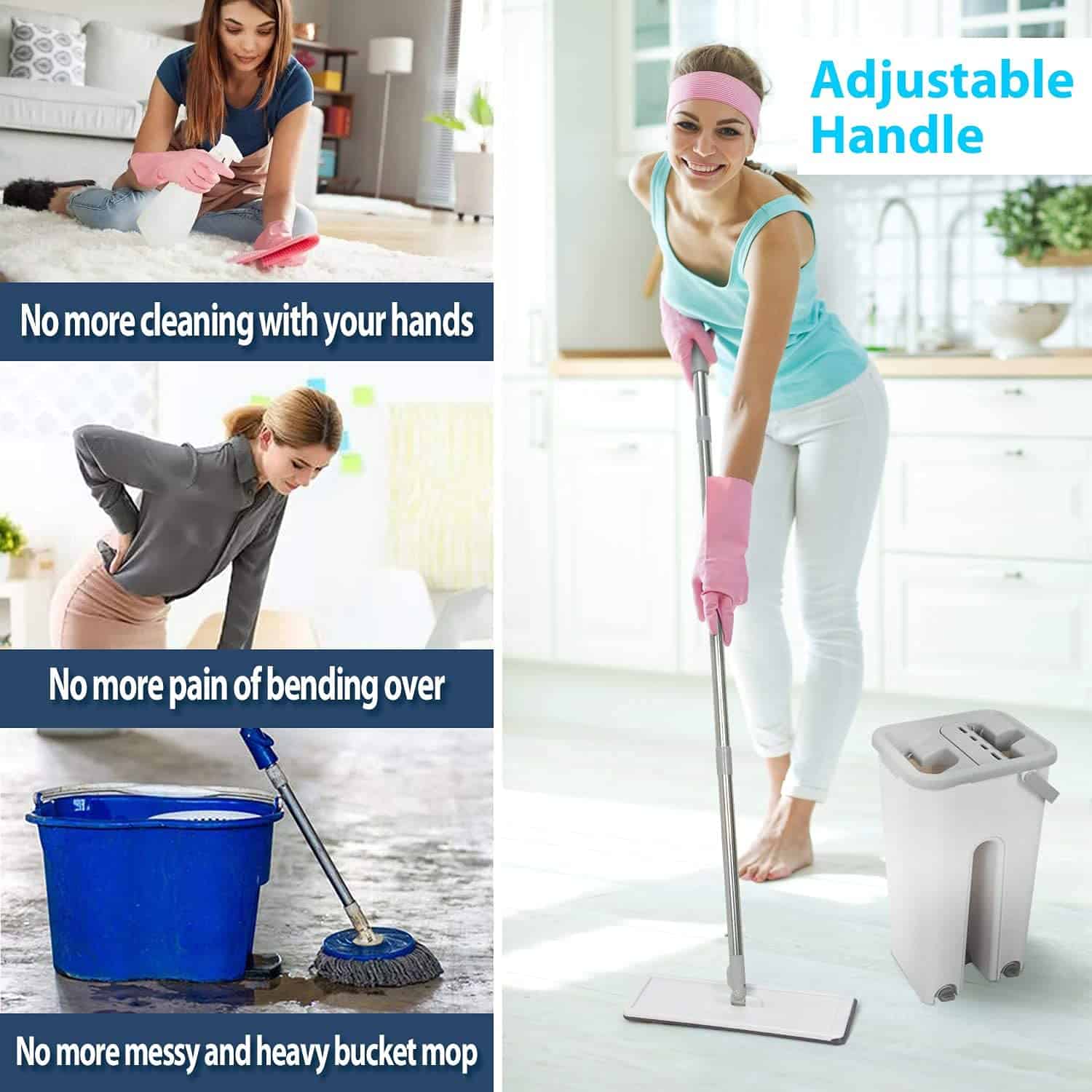 Housekeeping Carts with Microfiber Flat-Mop Tub Systems